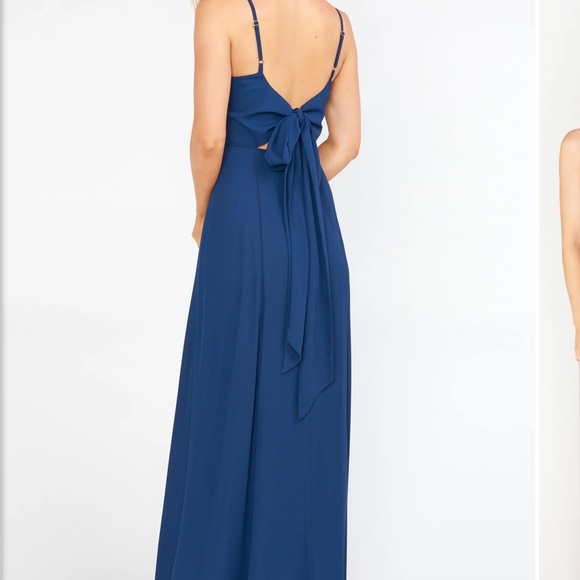 Show Me Your Mumu - Lauren Tie Maxi Dress in Rich Navy Crisp, Size L - Picture 3 of 14